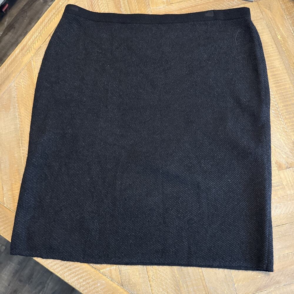Eileen Fisher Skirt Womens Large Gray Merino Wool Long Knit Pull On Size Large